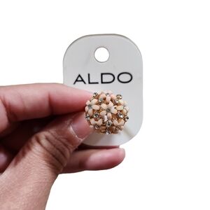 Aldo Size 6 Gold Toned Pink Daisy Cluster Bling Ring New